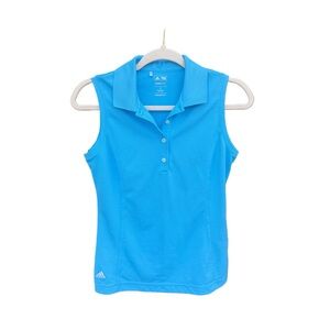 Adidas Climachill Sleeveless Polo Tank - Bright Blue Size S